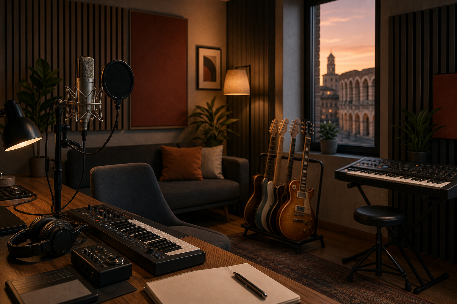 Sala di registrazione editoriale dello Studio Musicale a Verona